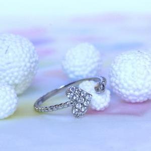 (silver One) Adjustable Lovely White Gold Plated..